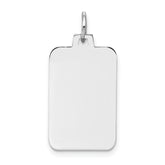 14K White Gold Plain .018 Gauge Rectangular Engravable  Charm